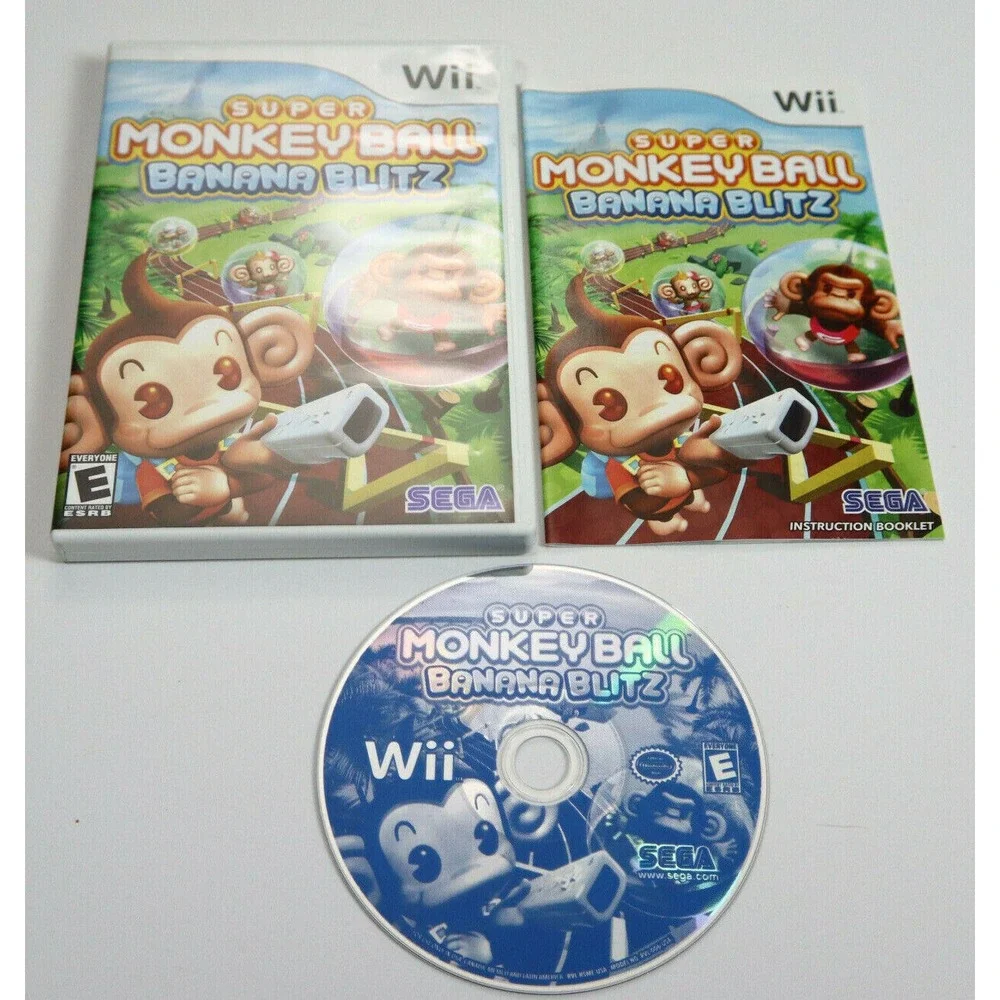 SUPER MONKEY BALL BANANA BLITZ - NINTENDO WII - COMPLETE!